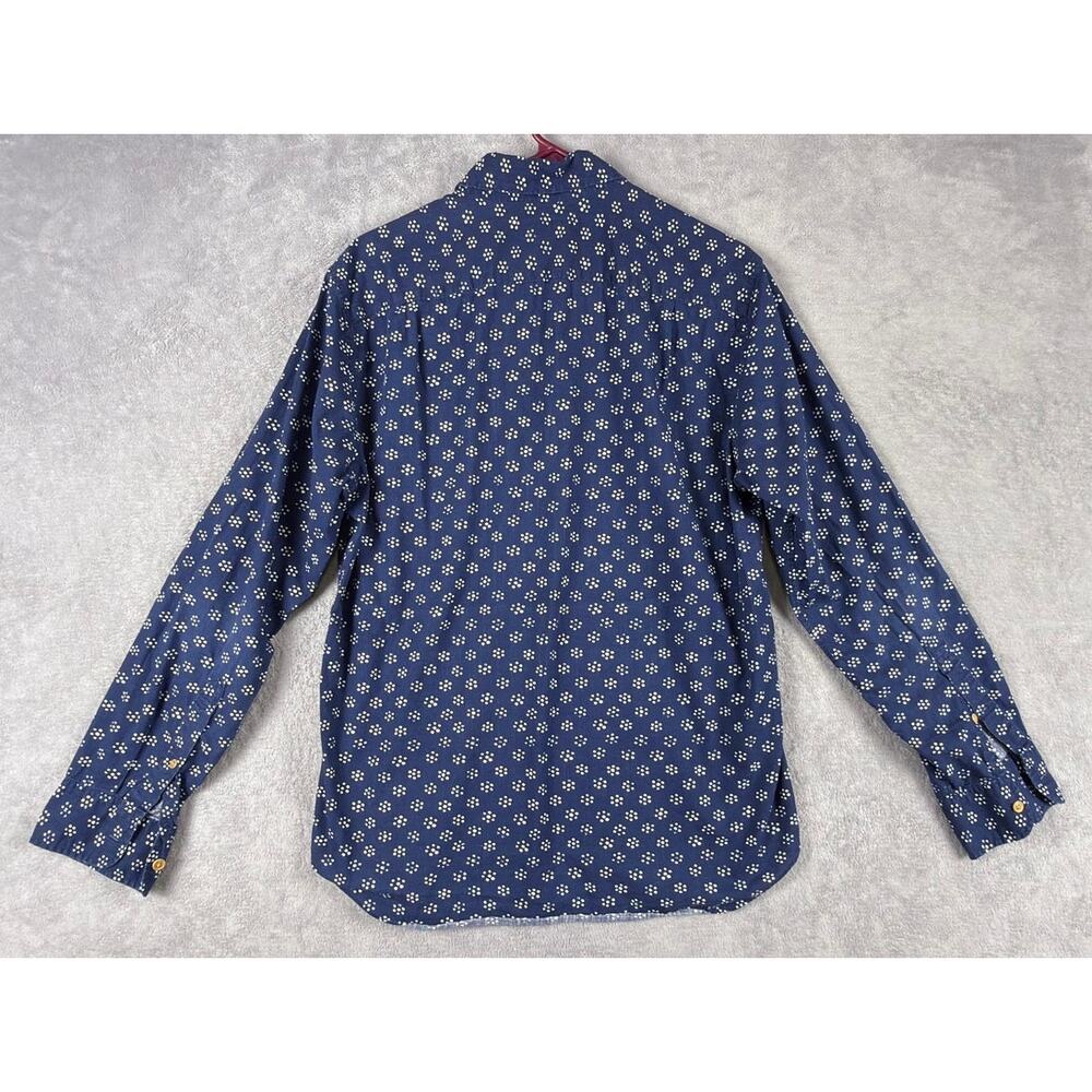 Beverly Hills Polo Club M’s L Navy Blue Floral Print Long Sleeve Button Up Shirt - Picture 3 of 8